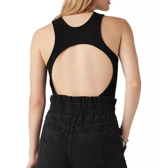 ba&sh Forever Cutout Racerback Bodysuit Black Size Small - Picture 2 of 12